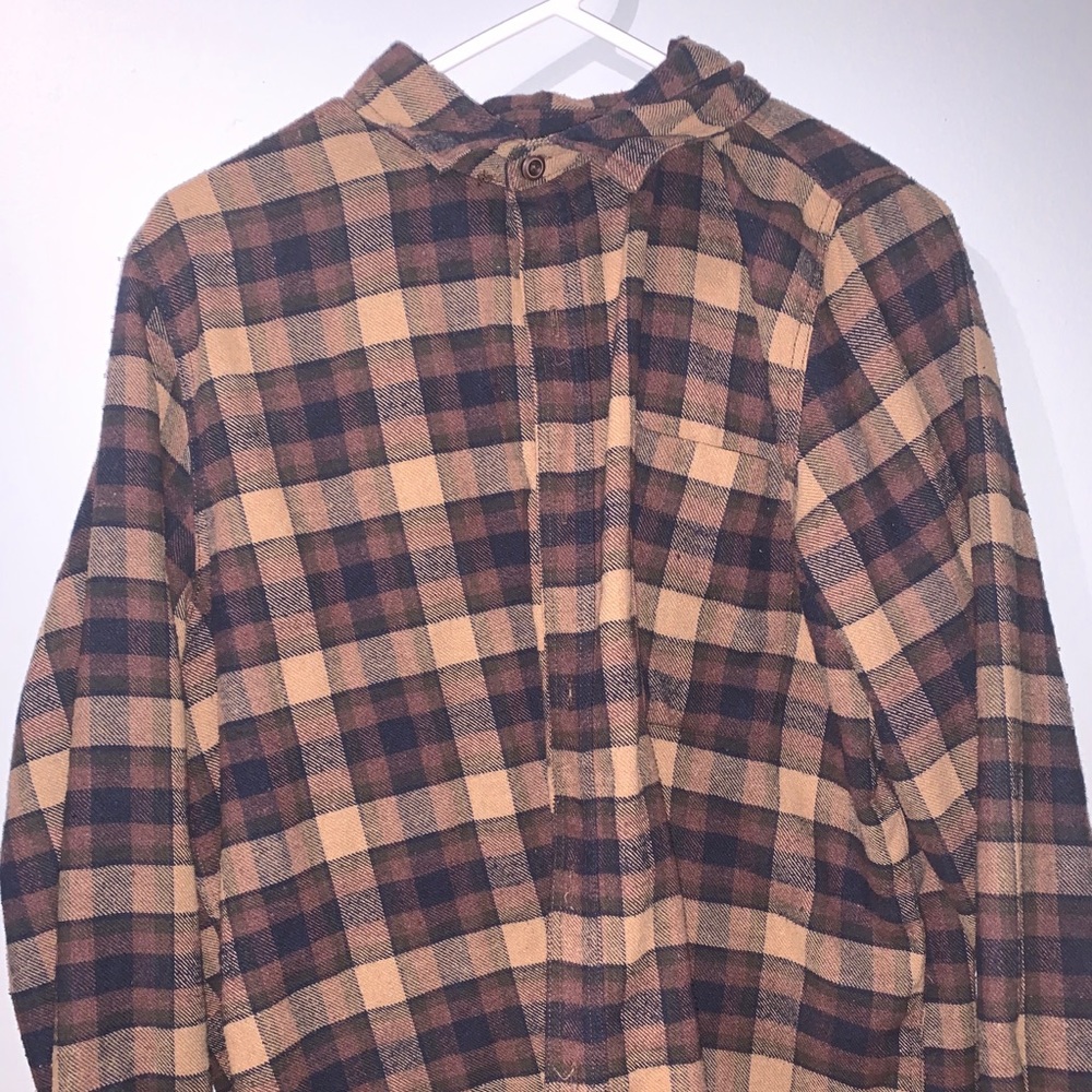 brown plaid long sleeve